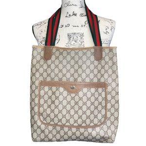 GUCCI Vintage Authentic GG Supreme Web Tote Bag